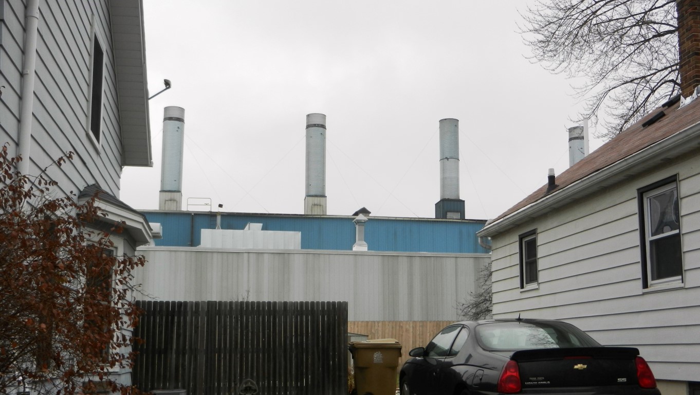 Madison-Kipp Die Casting Stacks Seen from Waubesa
            Street Homes