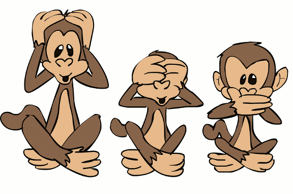 Hear, see
and speak no evil monkeys